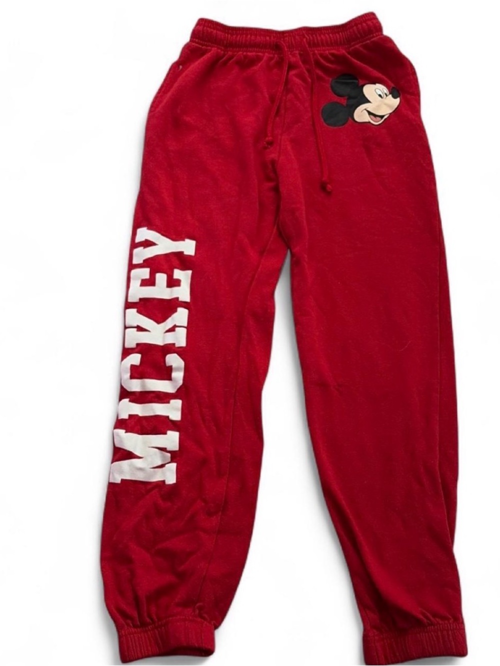Disney Red Mickey Graphic Joggers with Drawstring